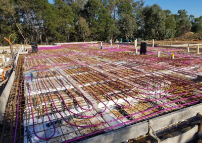 concrete slab foundation under construction